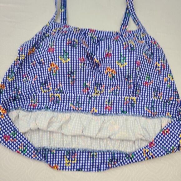 Lands' End women's chlorine-resistant blouson tankini swimsuit top featuring... - Picture 2 of 6